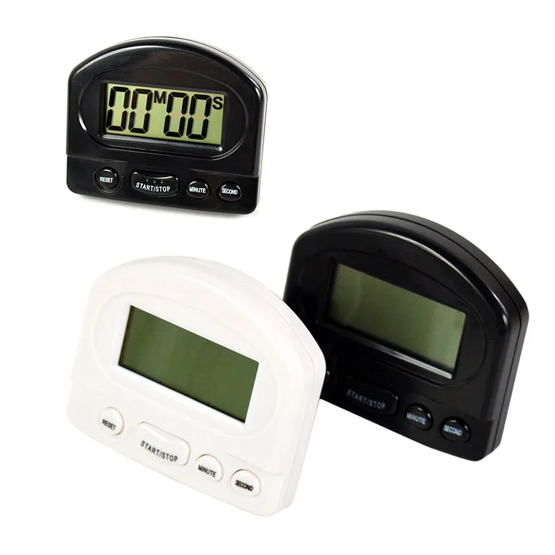 Black/ White Digital LCD Kitchen Cooking Timer 99 Minute Clock Sport