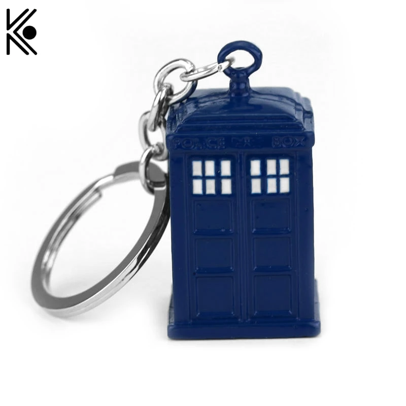

Doctor Who Blue TARDIS Police Box Keychain Copper Alloy Metal Key Rings For Gift Key chain Jewelry for Cars Doctor Who Keychain