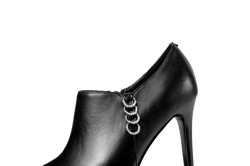 WETKISS/женские туфли-лодочки из натуральной кожи; обувь с острым носком и закрытым подъемом; модная женская обувь со стразами; весенняя женская обувь на высоком каблуке
