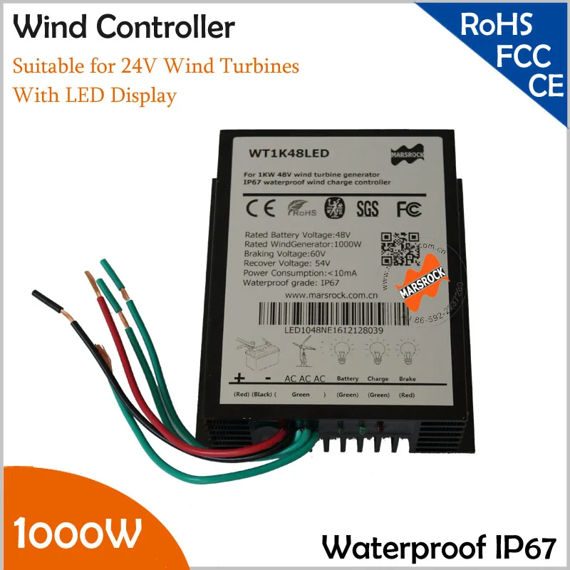 1000W 24V Wind Generator Charge Controller with LED display,Wind