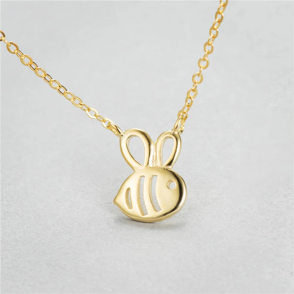 Cute Little Bees women 100% 925 Sterling silver nacklace Jewellery Clavicle chain pendant charms