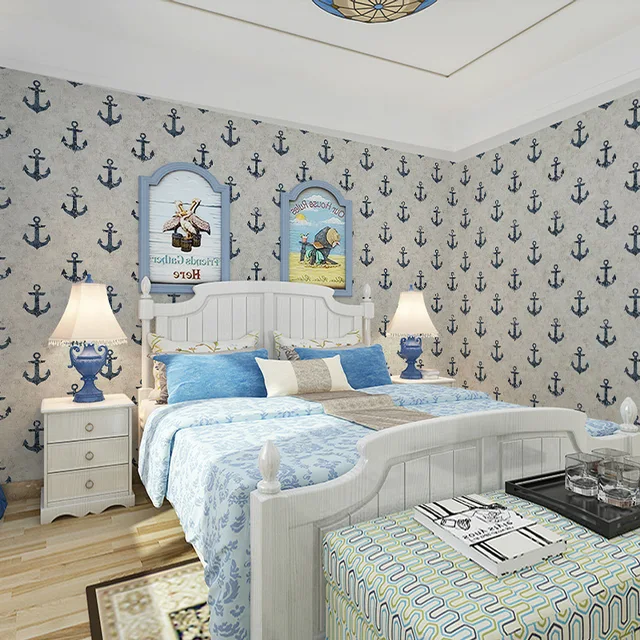 Beibehang Mediterranean Style Wallpaper European Minimalist Tv Sofa Beibehang Mediterranean Style Wallpaper European Minimalist Tv Sofa Background Wall Children S Room Non