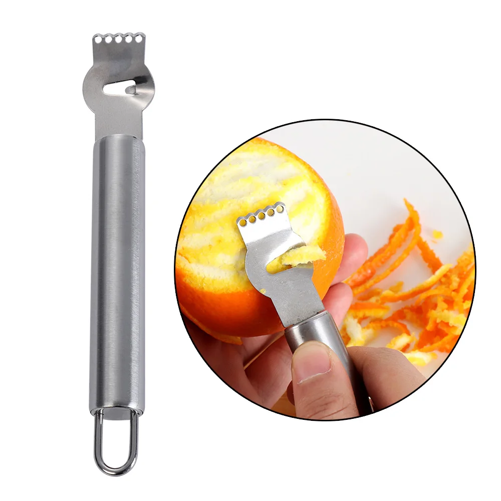 1PC Creative Stainless Steel Lemon Zester Grater with Channel Knife