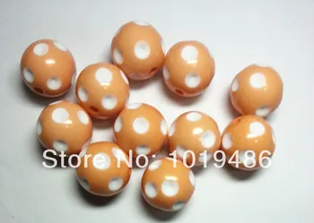 

100PCS/Lot spring pale orange Color 20MM Acrylic Polka Dot Beads, Acrylic Round Chunky Beads for Chunky Necklace Jewelry