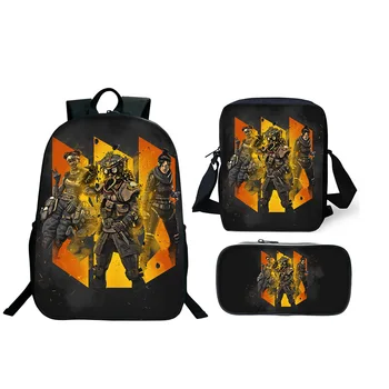 

3Pcs/Set Apex Legends School Bag For Boy Girls Apex Hero Battle Royale Game Backpack Set Schoolbag Kids School Gift Dropshipping
