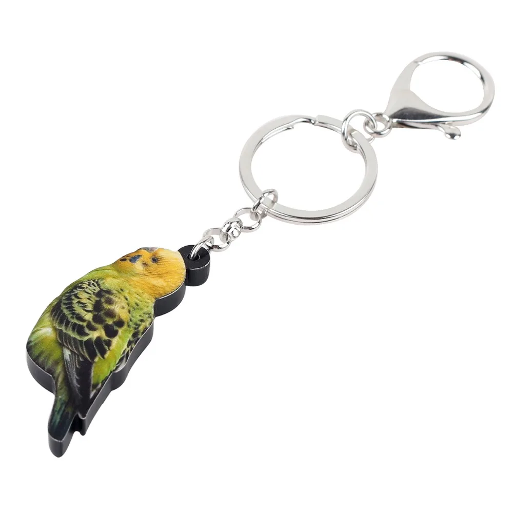 Bonsny акриловый Budgerigar брелок для ключей кольцо уникальное животное ювелирные