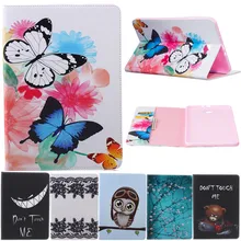 Butterfly Owl Cartoon PU Leather Flip Cover Cases For Samsung Galaxy Tab A A6 10.1 2016 T585 T580 T580N Tablet Cover Case Funda