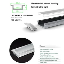 10 шт.* 1 м Встраиваемый светодиодный алюминиевый экструзионный с фланцем для жесткого или гибкого светодиодный полосы света