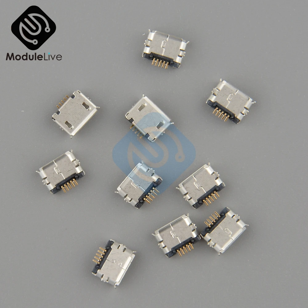 10 шт. 5 контактный разъем Micro USB Type B 5P|Соединители| |
