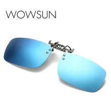 WOWSUN поляризационные солнцезащитные очки без оправы, мужские, новая мода, откидная крышка, очки, мужские, брендовые, черные, желтые линзы, UV400, A088