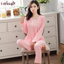 Fdfklak милые пижамы с принтом на осень и зиму хлопковые пижамы с длинными рукавами женские повседневные женские пижамы Пижамный костюм домашняя одежда