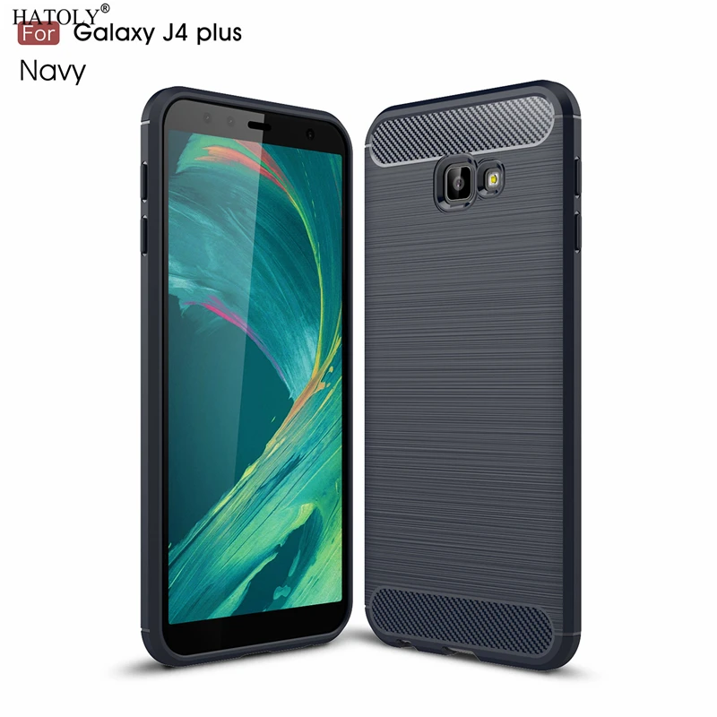 

HATOLY For Capas Samsung Galaxy J4 Plus Case Soft TPU Brushed Rugger Silicone Phone Cases For Samsung Galaxy J4 Plus(Prime) J415