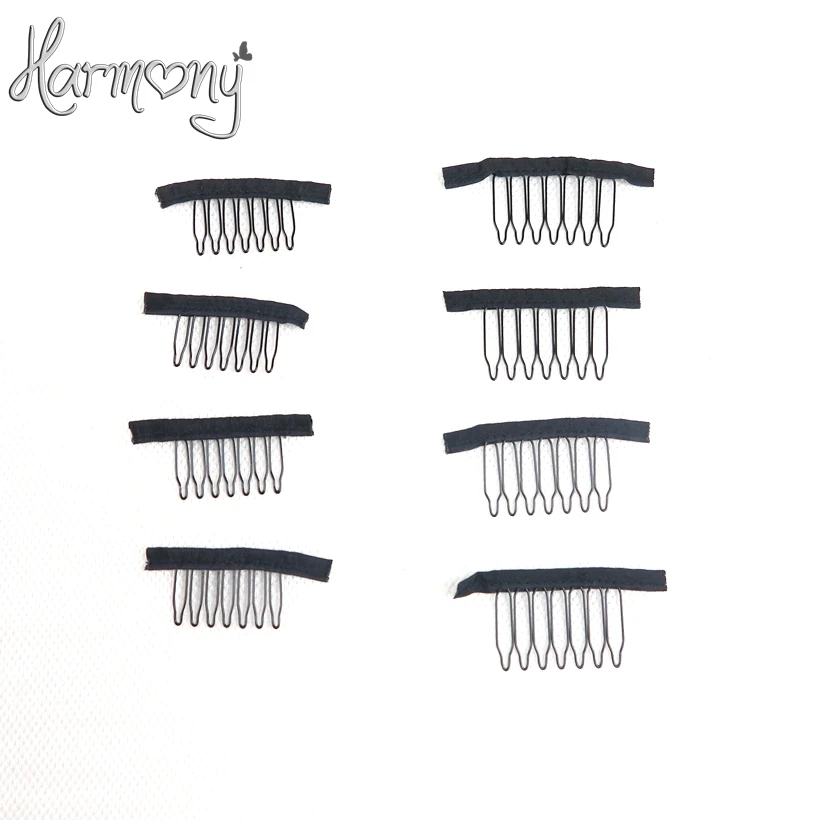 

100pcs Wig clips Wig combs Clips 7teeth For Wig Cap and Wig Making Combs hair extensions tools small and large size