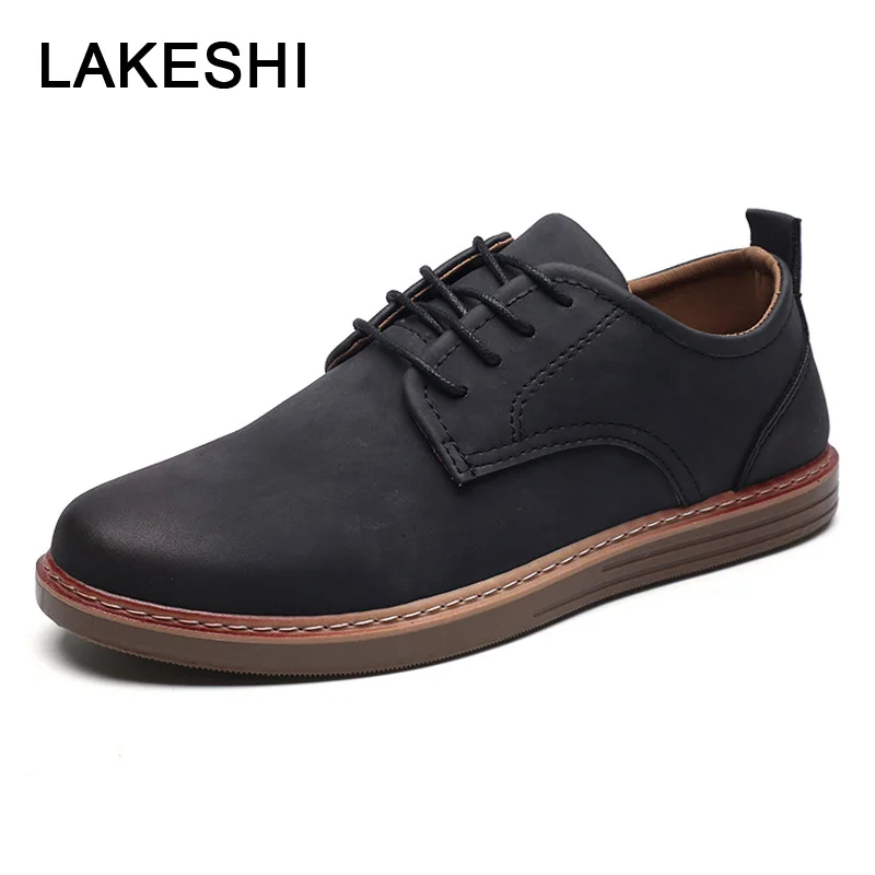 LAKESHI/Мужская обувь повседневные удобные лоферы модная качественная из