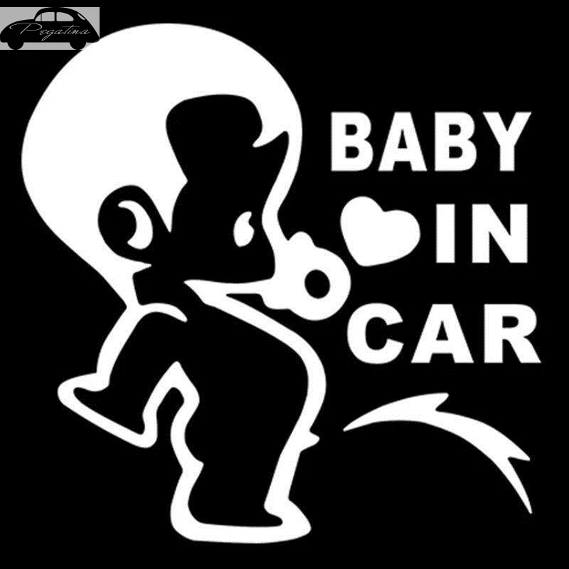 Pegatina Baby In Car Waving Baby on Board Safety Sign Cute Car Decal Vinyl Sticker