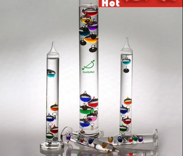 29cm 5 Colors Floating Ball Galileo Thermometer Glass Tube Weather