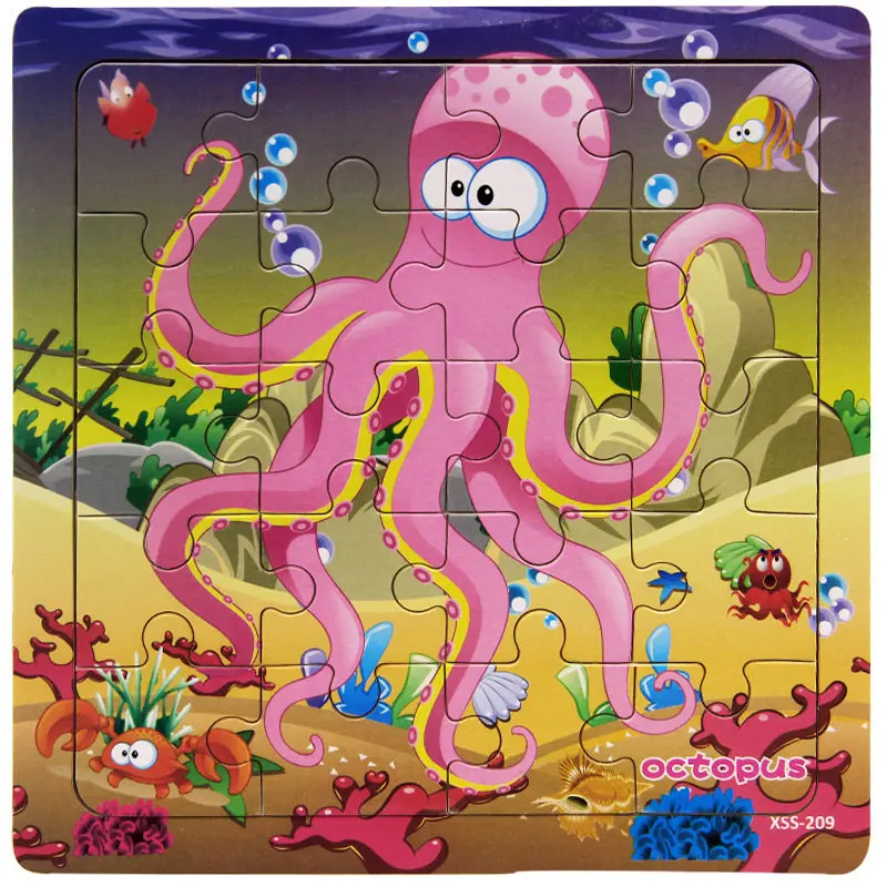 Горячая Русалка головоломка игрушка Дети подводный мир деревянные головоломки детские развивающие игрушки для детей подарок - Цвет: 14.8 x 14.8 cm