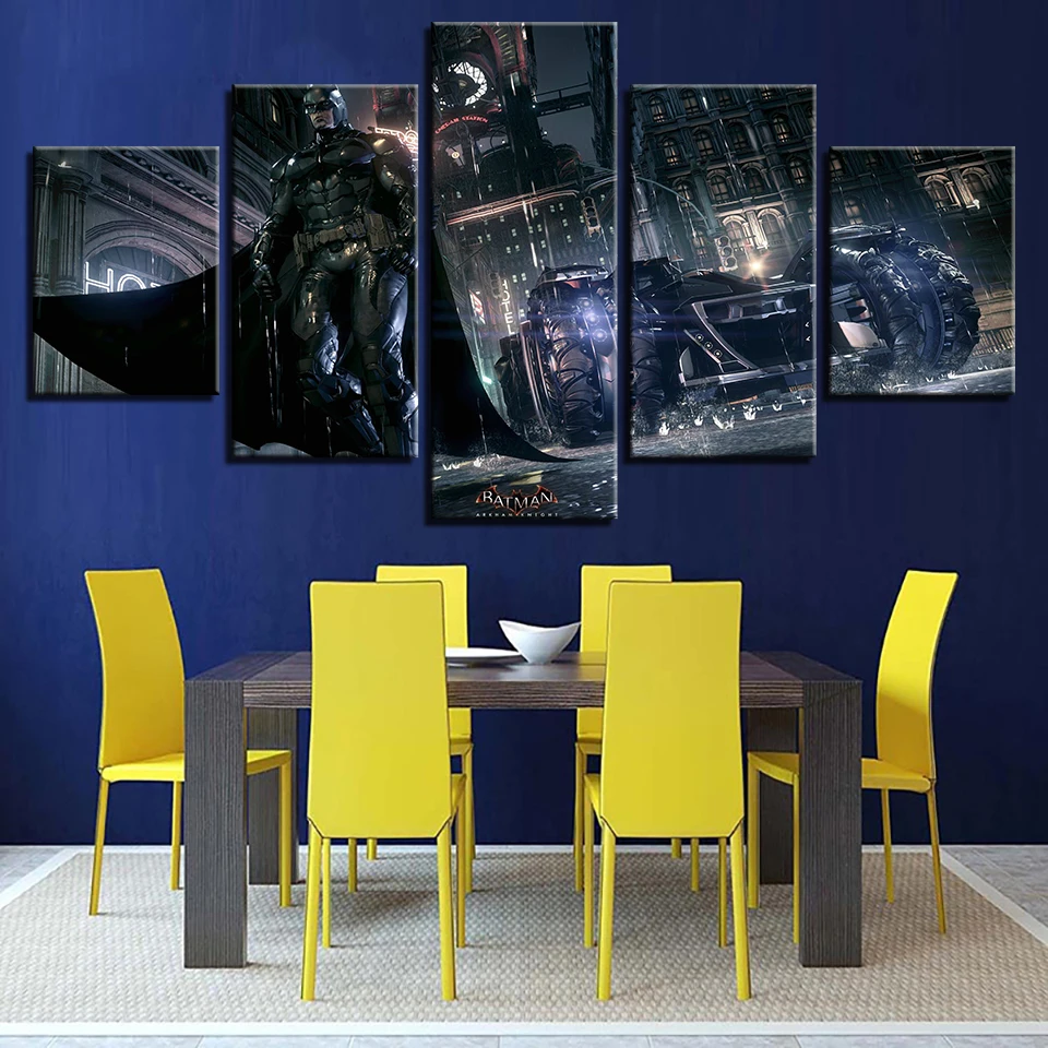 

Wall Art Pictures Home Decoration Posters Framework 5 Pieces Batman Movie Characters Scene HD Printed Modern Painting On Canvas