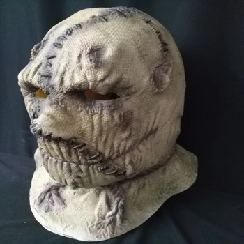 

Horror Scarecrow Latex Mask Full Head Scary Burnt Man Rubber Masks Halloween Masquerade Party Fancy Costume Props Adult Size