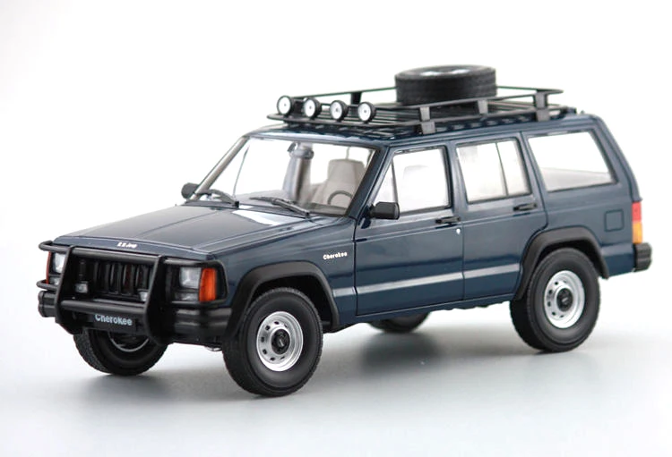 

1:18 Diecast Model for Jeep Cherokee 2500 Blue SUV Alloy Toy Car Miniature Collection Gifts