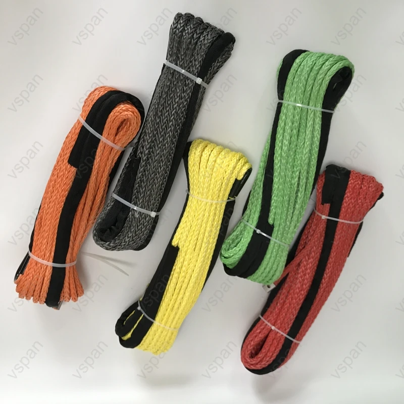 شحن مجاني 10.5 ملليمتر × 25 متر حبل ونش الاصطناعية 12000LBS uhmwpe الاصطناعية خط كابل سحب حبل ونش السحب الانتعاش الطرق الوعرة