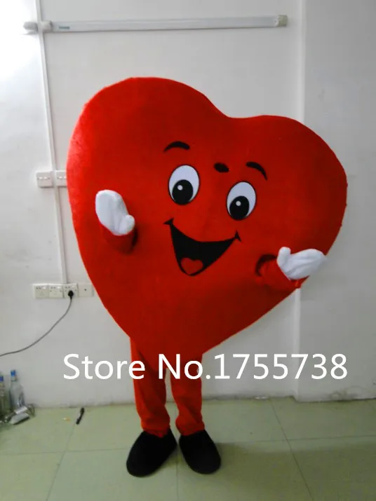 Red Heart of Adult Mascot Costume Adult Size Fancy Heart Mascot Costume Free Shipping