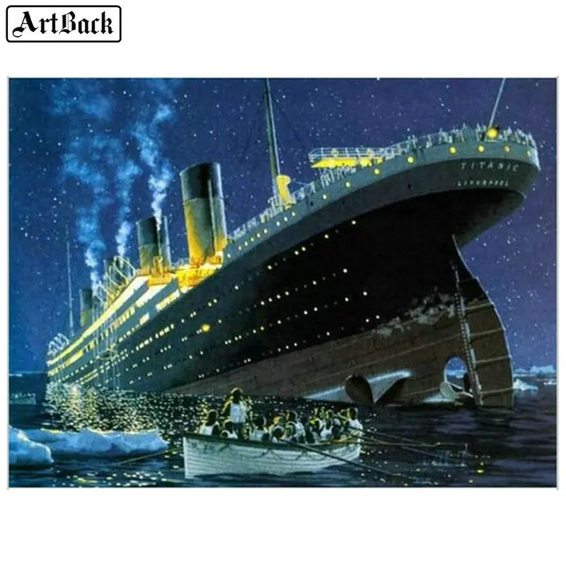 ARTBACK 10 стиль полный квадрат 5d diy алмазная живопись Круизный корабль Титаник узор 3d
