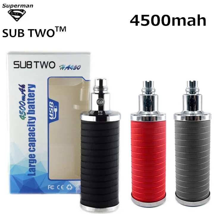 

SUB TWO Rechargeable Big Capacity EGo 4500mah Variable Voltage 3.2V-4.2V E Cig Battery Vape Mod Electronic Cigarette Battery