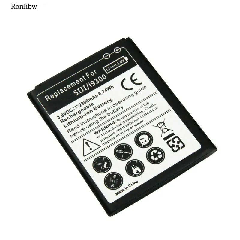 Сменный аккумулятор Ronlibw 2300 мАч черный для Samsung Galaxy S3 S 3 i9300 L710 i747 i535