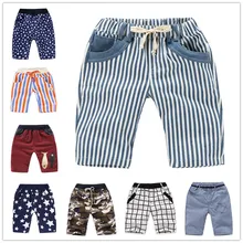 VIDMID/шорты для мальчиков; клетчатые хлопковые шорты для маленьких мальчиков; летние детские камуфляжные брюки в полоску; повседневные короткие штаны для мальчиков; 4074