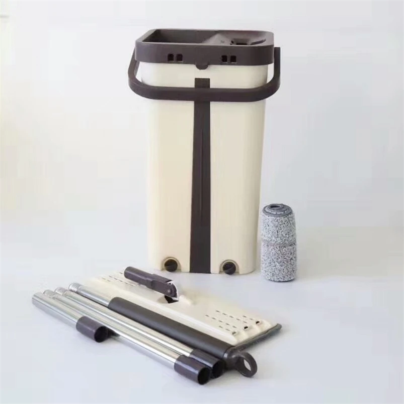 

Free Hand Washing Lazy Mop Bucket Magic Cleaner Self-wring Squeeze One Sided Home Cleaning Automatic Dehydration Flat Spin Mop