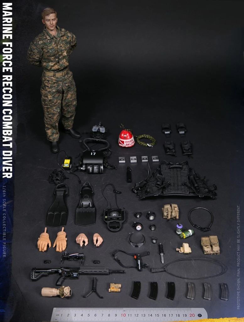 Коллекционная модель для поклонников коллекции 78055 1/6 USMC MARINE FORCE RECON боевой дайвер