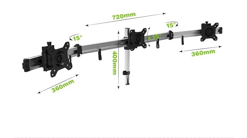 Алюминиевый сплав Настольный зажим/втулка тройной дисплей монитор держатель кронштейн полное движение три экрана монитор крепление