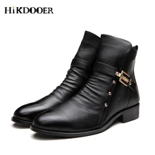 Г., повседневные ботинки в деловом стиле Мужская обувь из натуральной кожи модная мужская обувь зимние ботильоны мужские Ботинки Зимняя мужская кожаная обувь