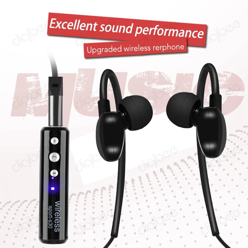 Noise Concelling HiFi Sound Sport 3 5mm Wired Wireless Stereo Clip Headset Bluetooth Earphone With Mic for iPhone X 5 6 7 8 Plus