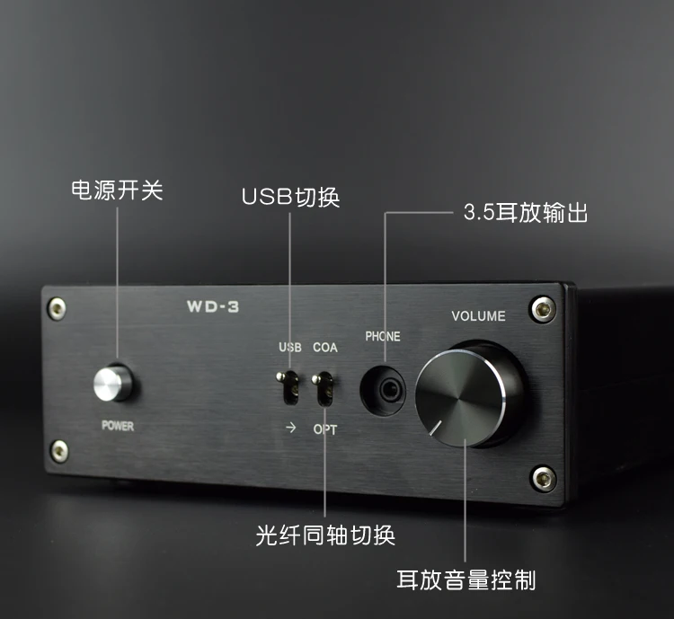 WD-3 Dual PCM1794 DAC Audio Decoder AK4118 Bluetooth Coaxial Fiber Optic USB Headphone Amplifier