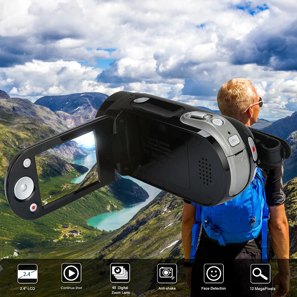 

Video Camcorder HD 1080P Handheld Digital Camera 4X Digital Zoom With MIC 20A Drop Shipping YECF