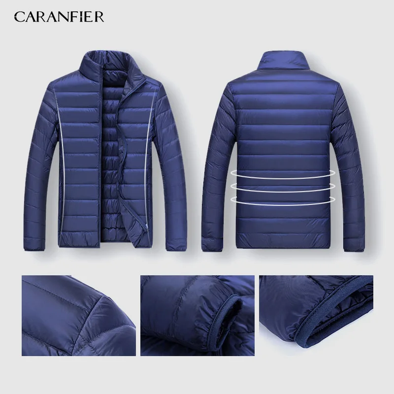Мужское хлопковое пальто CARANFIER 6 шт. зимняя куртка с толстым воротником