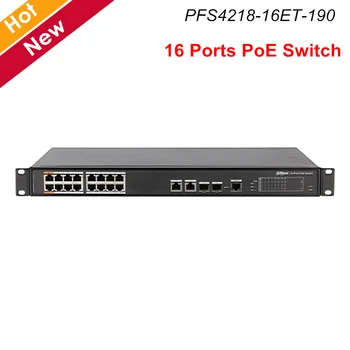 

Dahua 16 Ports PoE Switch PFS4218-16ET-190 Layer 2 Management PoE switch 250 meters Long Distance PoE transmission for IP System