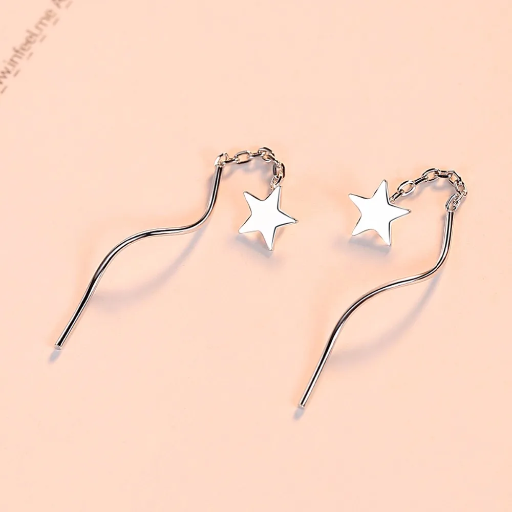 PAG & MAG новый дизайн 925 пробы серебряные серьги капли с блестящей звездой и длинные