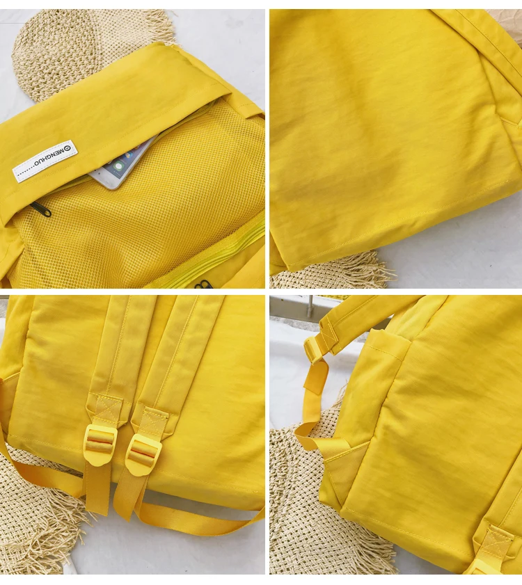 Menghuo Simple Style Net Backpack Women Backpacks for Teenage Girls School Bags Fashion Vintage Solid Leisure Book Bag Mochilas (50)