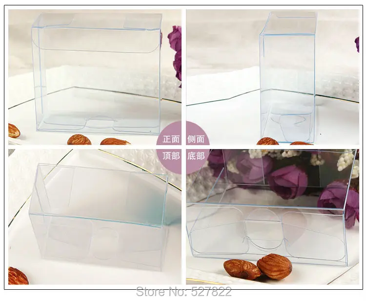 100pcs 3x6x7cm Clear transparent plastic pvc packing pvc clear boxes wedding favours gift boxes Free Shipping