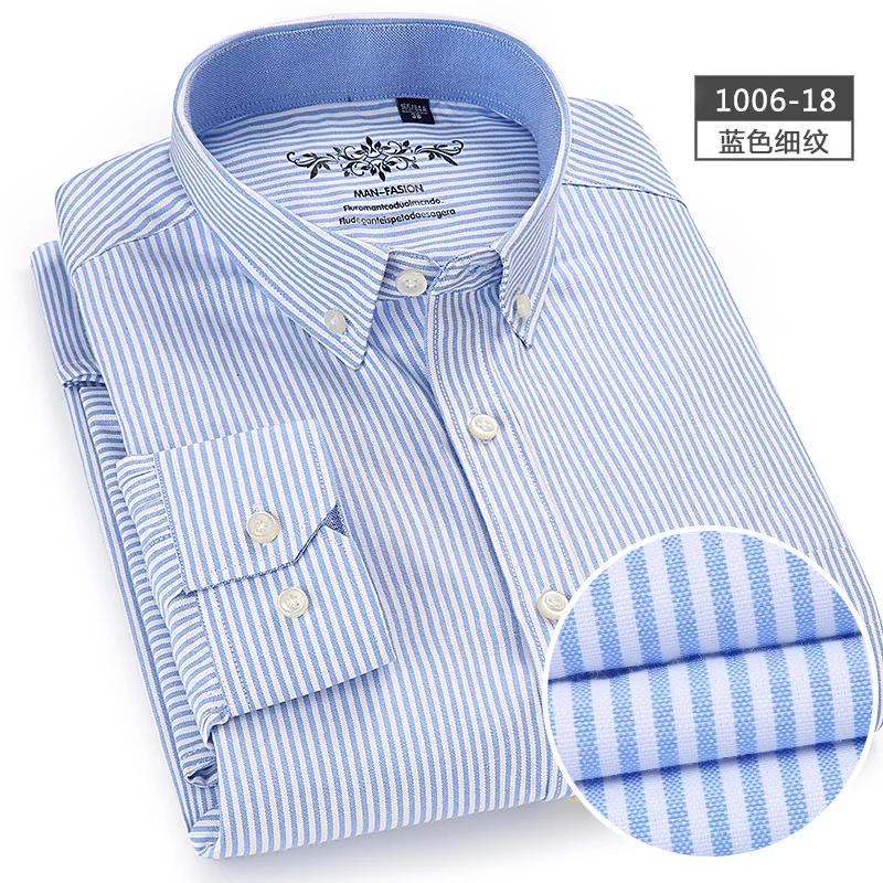 Мужская рубашка с длинным рукавом, повседневная мужская рубашка, приталенная, большой размер 4XL, 60% хлопок, бренд Оксфорд, дизайн, мужская рубашка в клетку, рубашка в полоску