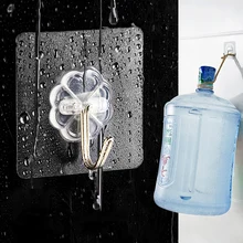 

8pcs Adhesive Bathroom Shelves Kitchen Organizer Hanger Hook Stick On Wall shelf Hanging Door Clothes Towel Holder storage Rack