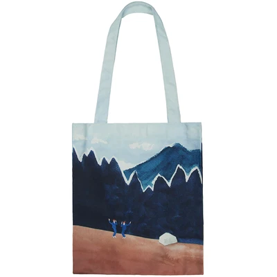 Новинка, оригинальная Холщовая Сумка на плечо с пейзажным принтом, с вышивкой, многоразовая сумка для покупок, Женская Роскошная модная сумка - Цвет: mountain