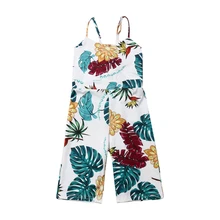 Летние детские для маленьких девочек Комбинезон с цветным узором комбинезон без рукавов женский пляжный костюм летняя одежда комбинезоны