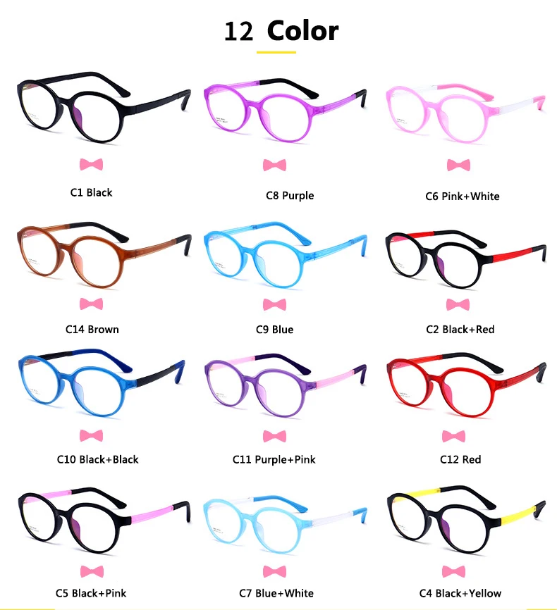 TR90 силиконовая Гибкая оправа для детских очков для мальчиков и девочек, милая оптическая близорукость, прозрачные брендовые Детские очки в оправе, матовые очки