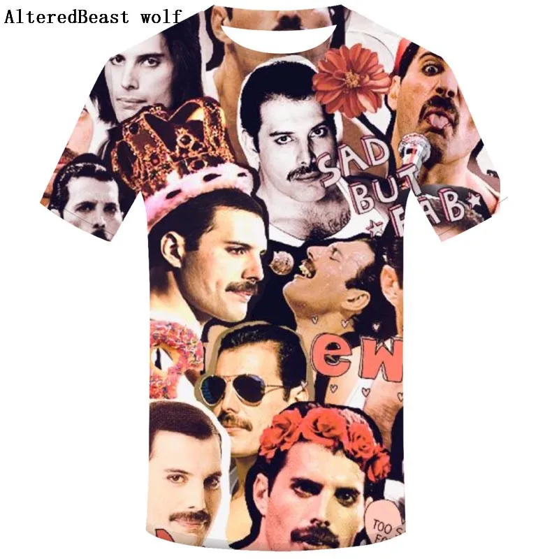 

Band The Queen Men Summer T-shirt Casual O-Neck Short Sleeve FREDDIE MERCURY queen Men Harajuku T Shirt men tops clothes
