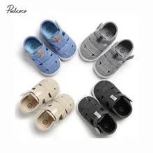 Г. Новые брендовые летние сандалии на мягкой подошве для новорожденных мальчиков и девочек Летняя джинсовая однотонная обувь для самых маленьких кроссовки Prewalker от 0 до 18 месяцев