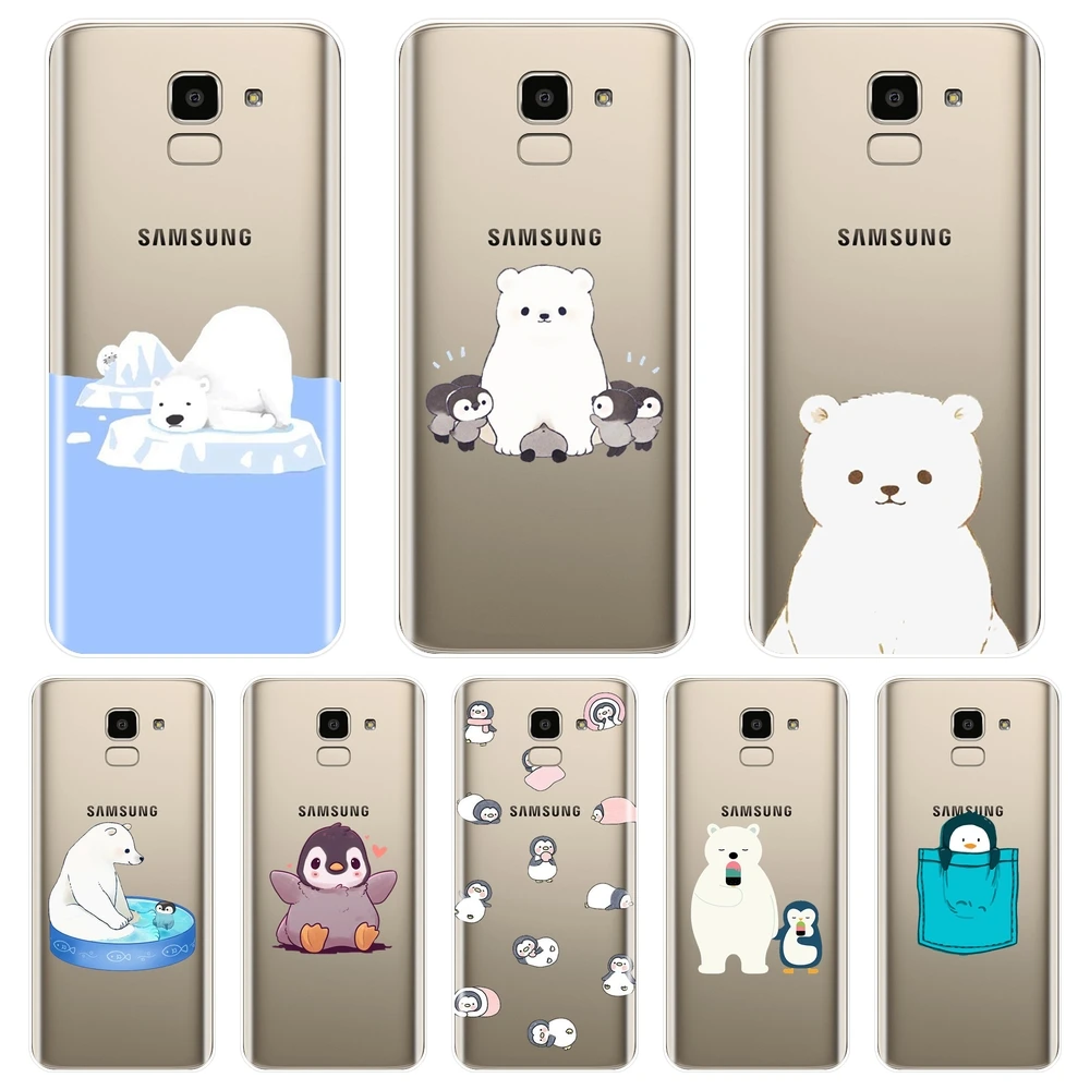 Медведем пингвином и мягкий чехол для задней крышки Samsung Galaxy J2 J5 J7 Prime J3 2015 2016 2017 J4 J6